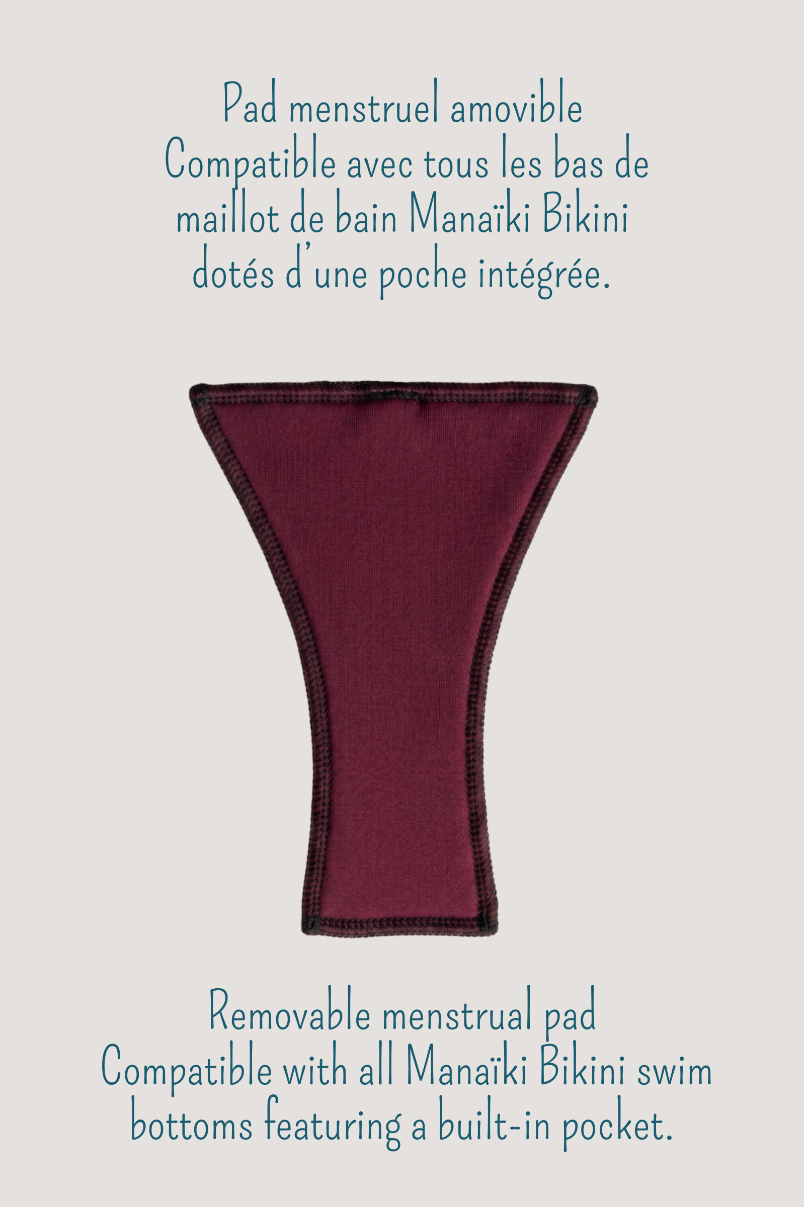 Pad menstruel aquatique haute absorption pour flux abondants cassis upcycling