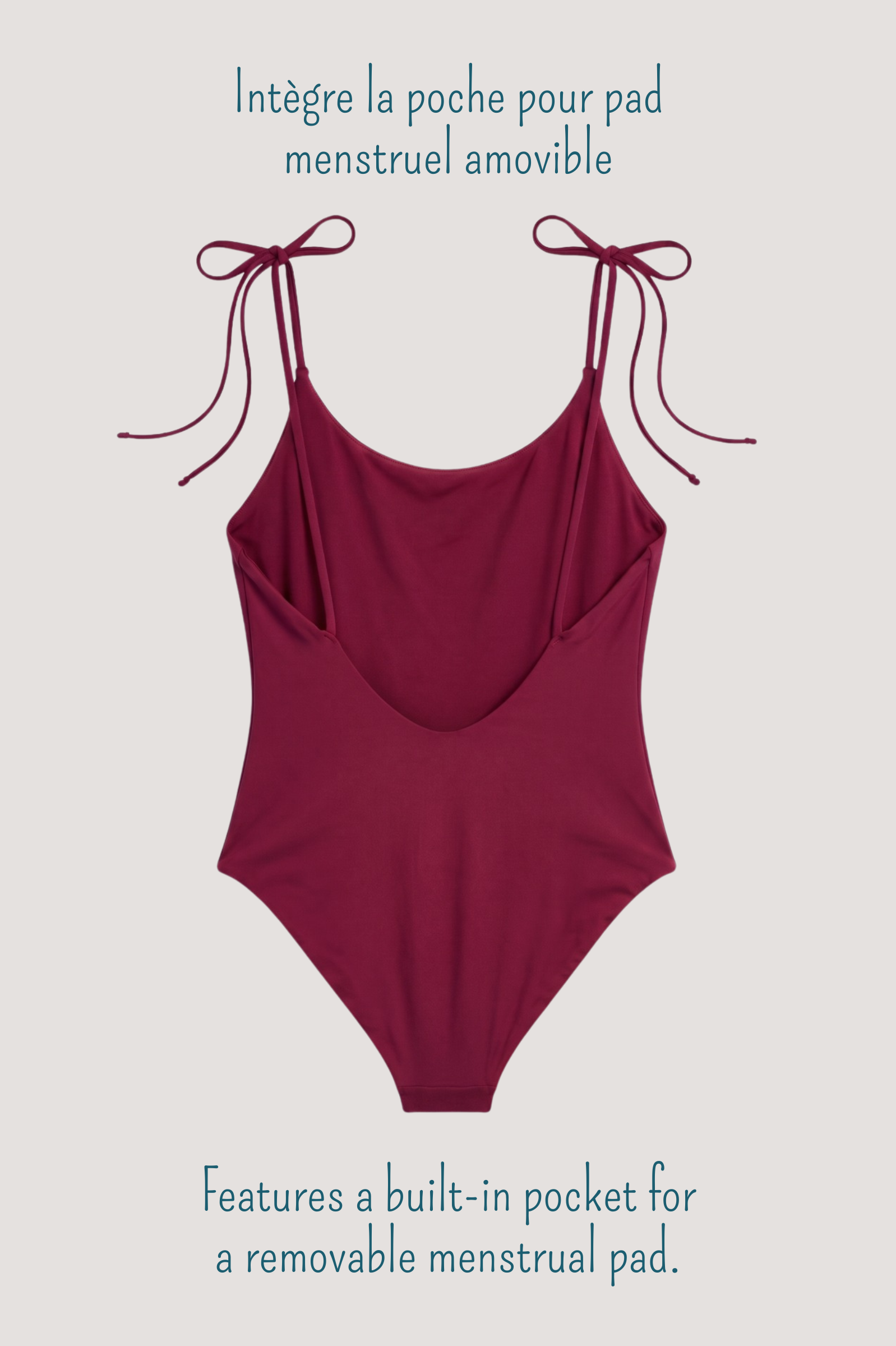 Le maillot 1 pièce Ika uni cassis associe confort, style et coupe modulable dans un design réversible inspiré des îles.